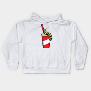 Caterpillar with Drink Kids Hoodie